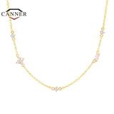 925 Silver Choker Chain Necklace Cubic Zirconia Wedding Jewelry