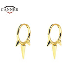 925 Silver Hoop Earrings CZ Huggie Female Jewelry