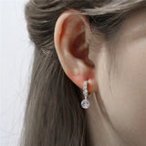 Minimalist Circle Eardrop Silver 925 For Women High Earrings Zircon Trending
