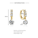 Minimalist Circle Eardrop Silver 925 For Women High Earrings Zircon Trending
