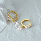 Minimalist Circle Eardrop Silver 925 For Women High Earrings Zircon Trending