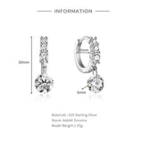 Minimalist Circle Eardrop Silver 925 For Women High Earrings Zircon Trending