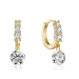 Minimalist Circle Eardrop Silver 925 For Women High Earrings Zircon Trending