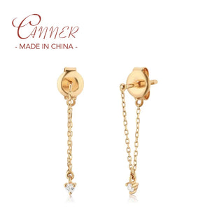 925 Silver Claw Zircon Tassel Earrings
