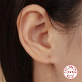 925 Silver Claw Zircon Tassel Earrings