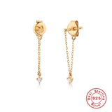 925 Silver Claw Zircon Tassel Earrings