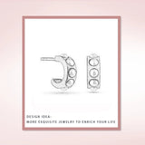 925 Silver Micro Inlaid Pearl C Shape Stud Earring