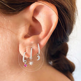 Minimalist Two Hoop Earrings Silver Plated Fine Jewelry
