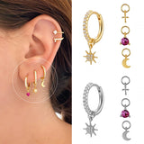 Minimalist Two Hoop Earrings Silver Plated Fine Jewelry