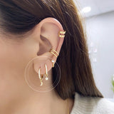 Minimalist Two Hoop Earrings Silver Plated Fine Jewelry