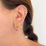 Minimalist Two Hoop Earrings Silver Plated Fine Jewelry