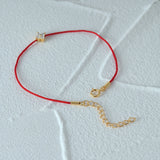 Minimalist Flower Zircon Red Rope S925 Silver Lady'S Bracelet