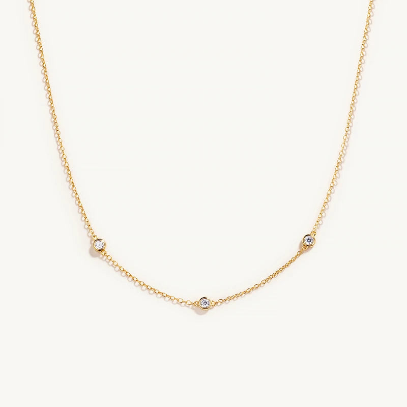 Minimalist Zircon 925 Silver Necklace for Women