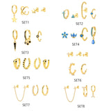 Multi-Color Ear Stud Earrings For Women Charms Cartilage Piercing Earrings