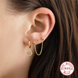 Multi-size Stud Earring 925 Sterling Silver Piercing Aretes for Women