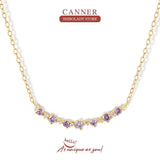 Multicolor Birthstone Mini Necklace Pendant Chain 18K Choker