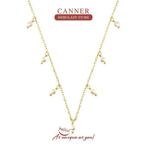 Freshwater Pearl Necklace 925 Sterling Silver Jewelry Charming Pendant Chain