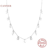 Stars Moon Lightning 925 Silver Necklace