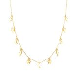 Stars Moon Lightning 925 Silver Necklace