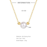 Women's Silver Pearl Pendant Necklace 925 Sterling Daily Wear
