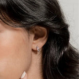 925 Silver Earring White Zircon Circle Hoop Earrings for Women Wedding
