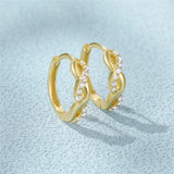 925 Silver Earring White Zircon Circle Hoop Earrings for Women Wedding