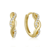 925 Silver Earring White Zircon Circle Hoop Earrings for Women Wedding