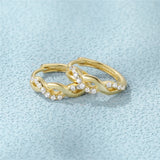 925 Silver Earring White Zircon Circle Hoop Earrings for Women Wedding