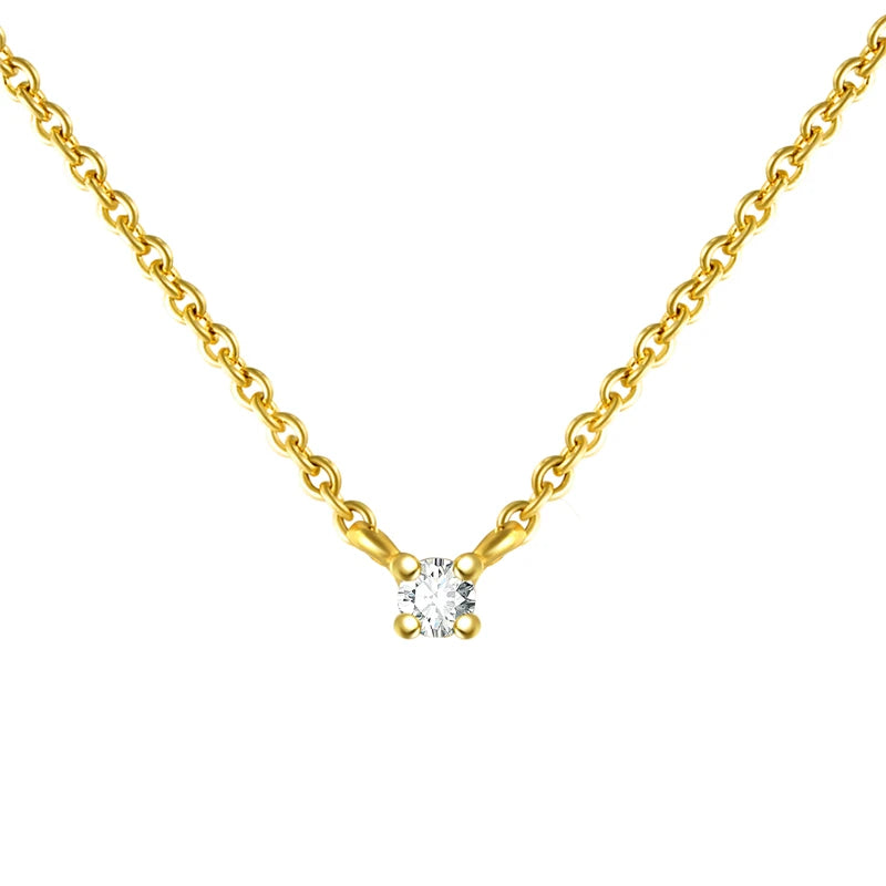 925 Silver Zircon Pendant Necklace Chain For Women