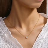 925 Silver Triangular Zircon Pendant Necklace for Women