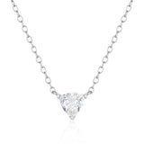 925 Silver Triangular Zircon Pendant Necklace for Women