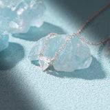 925 Silver Triangular Zircon Pendant Necklace for Women
