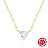 925 Silver Triangular Zircon Pendant Necklace for Women