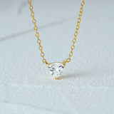 925 Silver Triangular Zircon Pendant Necklace for Women