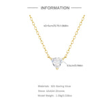 925 Silver Triangular Zircon Pendant Necklace for Women