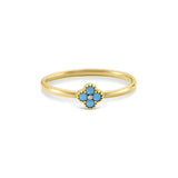 925 Silver Wedding Rings Flower Turquoise Zircon Finger Ring Temperament Jewelry