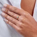 925 Silver Wedding Rings Flower Turquoise Zircon Finger Ring Temperament Jewelry