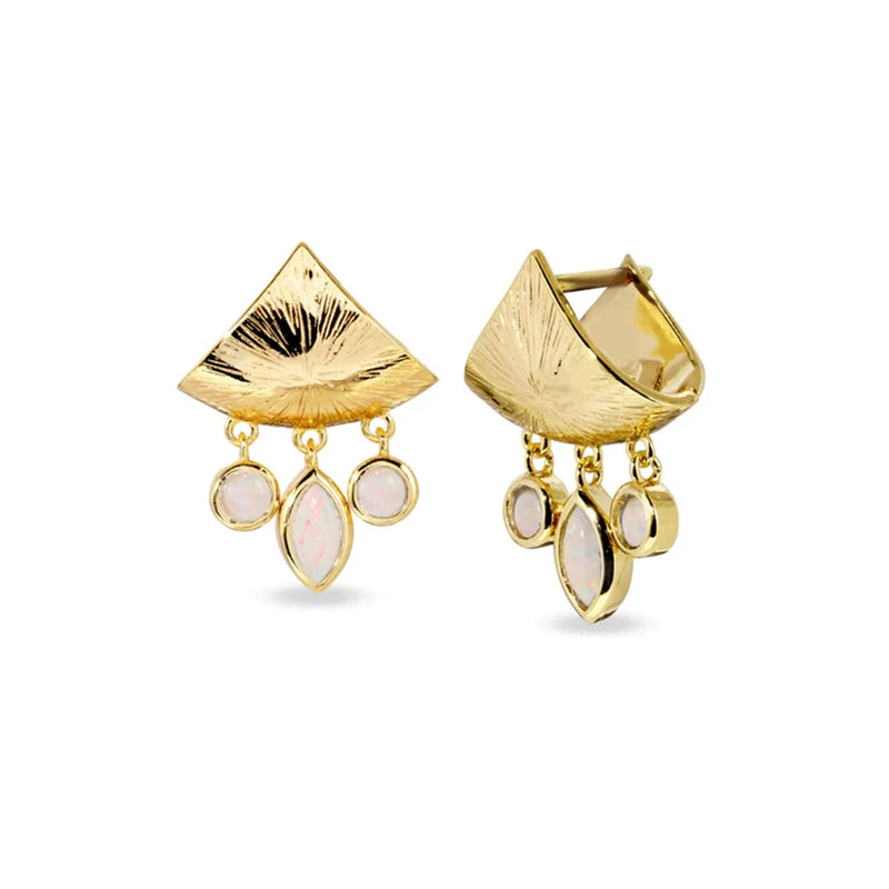 Opal Stud Earrings Unique Bride Wedding Prevent Allergy Summer Beach Pendientes