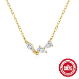 S925 Sterling Silver Zircon Pendant Necklace