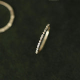 Gold-Plated Heart Zircon Ring Single Row S925 Silver