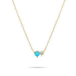 S925 Turquoise Zircon Necklace for Women