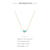 S925 Turquoise Zircon Necklace for Women