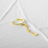 925 Silver CZ Cuff Earrings Non-Piercing Clip Jewelry
