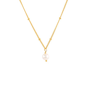 Sterling Silver Plated Pearl Choker Chain Necklace for Women
