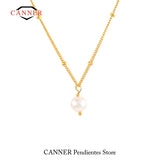 Sterling Silver Plated Pearl Choker Chain Necklace for Women