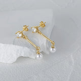 Pearl Lines 925 Sterling Silver Earring Drop Earrings