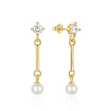Pearl Lines 925 Sterling Silver Earring Drop Earrings