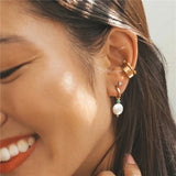 925 Silver Pearl Pendant Earrings Piercing Hoops, Wedding Jewelry
