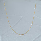 Sterling Silver Pearl Stacked Women's Necklace Long Chain