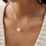 Pearl Zircon 925 Silver Necklace Collar Long Chain Rock Punk Fine Jewelry